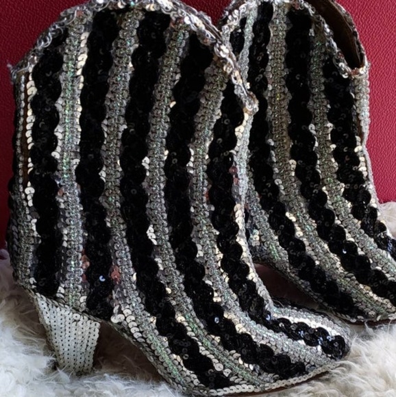 Vintage Sequin Boots Cowgirl - Picture 4 of 4